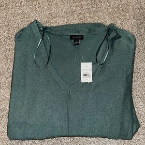 Ann Taylor Women's Teal V-Neck Sweater